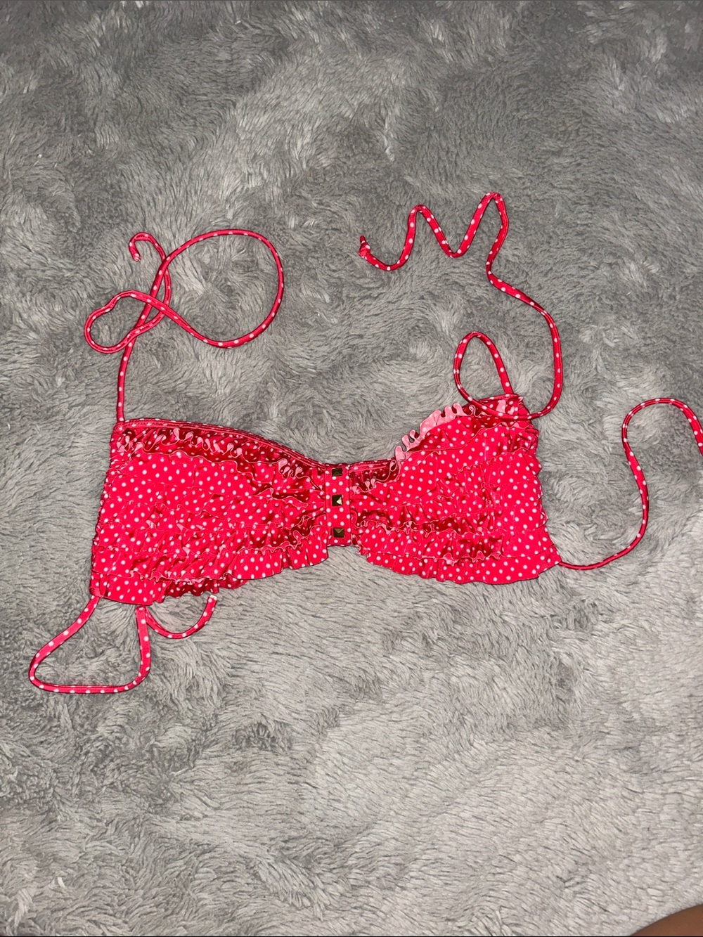 Ingear Red and White Polka Dot Bikini Top